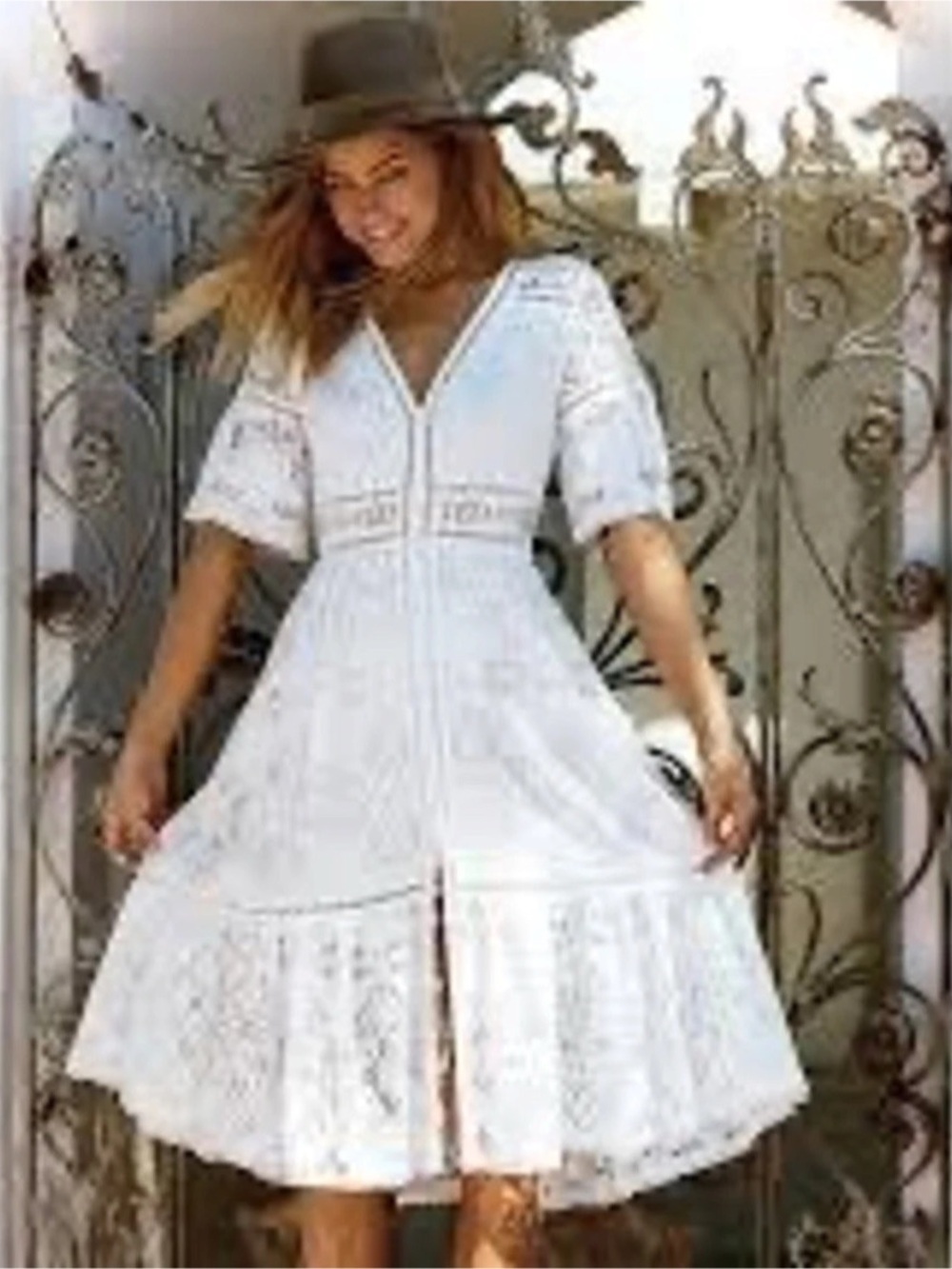 SPELL & The Gypsy Clover White Lace Midi Dress Size XL Like New
